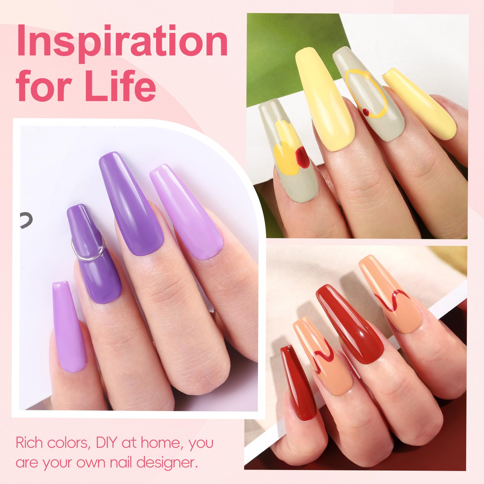 Kit Ongle Gel UV Complet, PEACECOLOR Kit Manucure Semi permanent 20+5PCS Vernis à Ongles Gel avec Lampe UV Ongles Gel No Wipe Top Coat Gloosy Pailleté Matte Base Coat Nail Art Kit Coffret Débutants