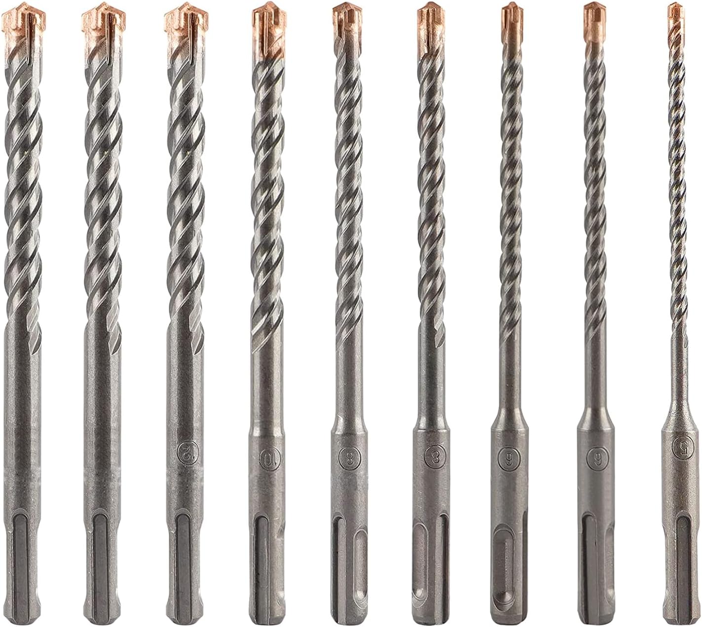 Drill Bit Sets Set of 8 Standard Hammers Drill Masonry Drill Set Flutes 4mm 5mm 6mm 8mm 10mm 12mm 14mm 16mm
