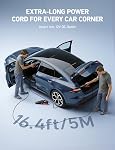 AstroAI 4-in-1 Car Vacuum Cleaner and Tire Inflator, Handheld Vacuum with Air Compressor, Digital Dual Values Display, 150 PSI Car Tires Air Pump with LED Light, 12V DC, 16.4FT Cord for Auto