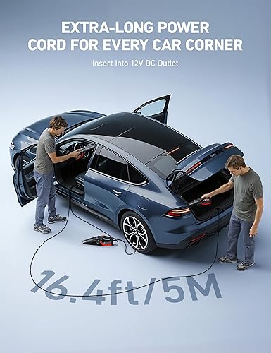 Miniatura 7 de AstroAI Aspiradora de coche 4 en 1 e inflador de neumáticos portátil con accesorios Compresor de aire Pantalla digital de valores duales, bomba de