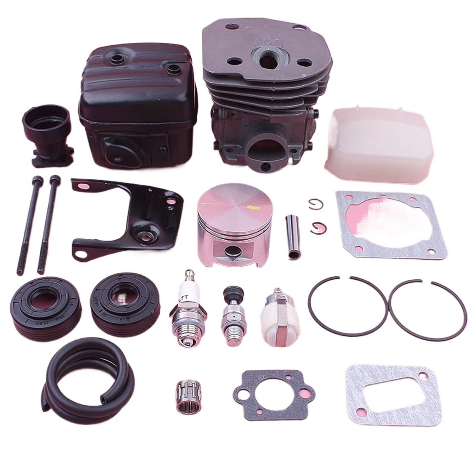 Kit de silenciador de pistón de Cilindro de 45 mm, for Motosierra Husqvarna 353 350 351 346 345 340 537253002 503862803 Juntas de carburador de Filtro de Combustible y Aire Pistón de Cilindro
