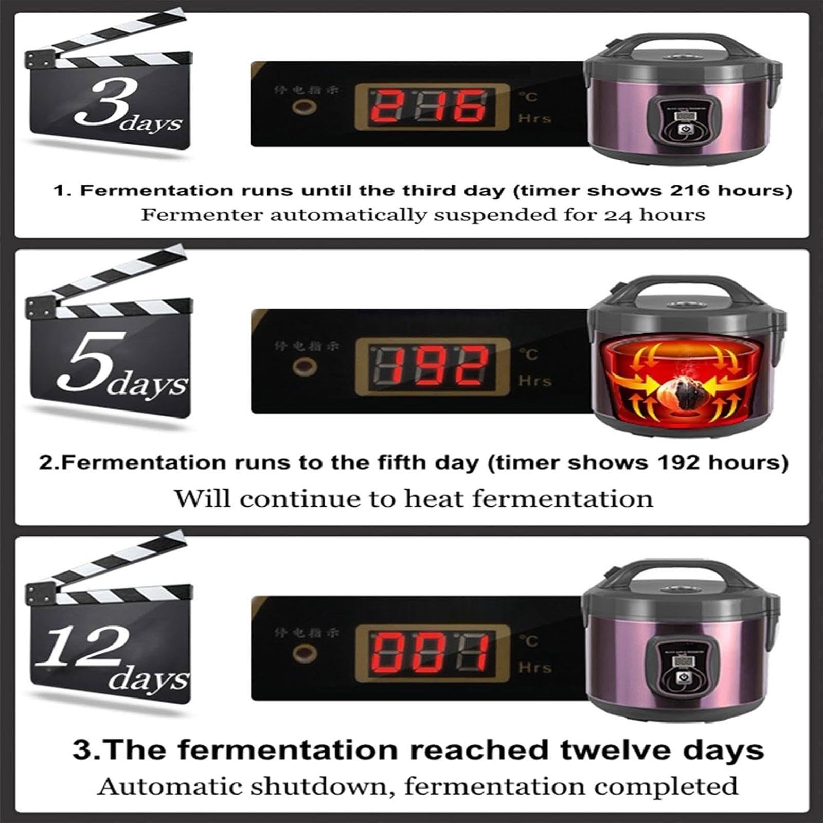 Fermenteur d'ail Noir 3L,Pot Fermentation d'ail Noir à contrôle Intelligent