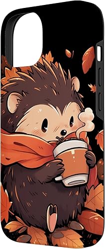 Miniatura 5 de Funda Kawaii para iPhone 11 Pro Hedgehog Otoño Hojas Calabaza Especias Latte