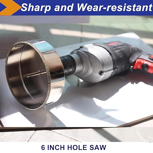 Miniatura 5 de DaduoRi - Sierra de agujero de diamante de 1 14 pulgadas (1.260 in) con broca piloto, sierra de agujero recubierta de punta de azulejos de 1.25