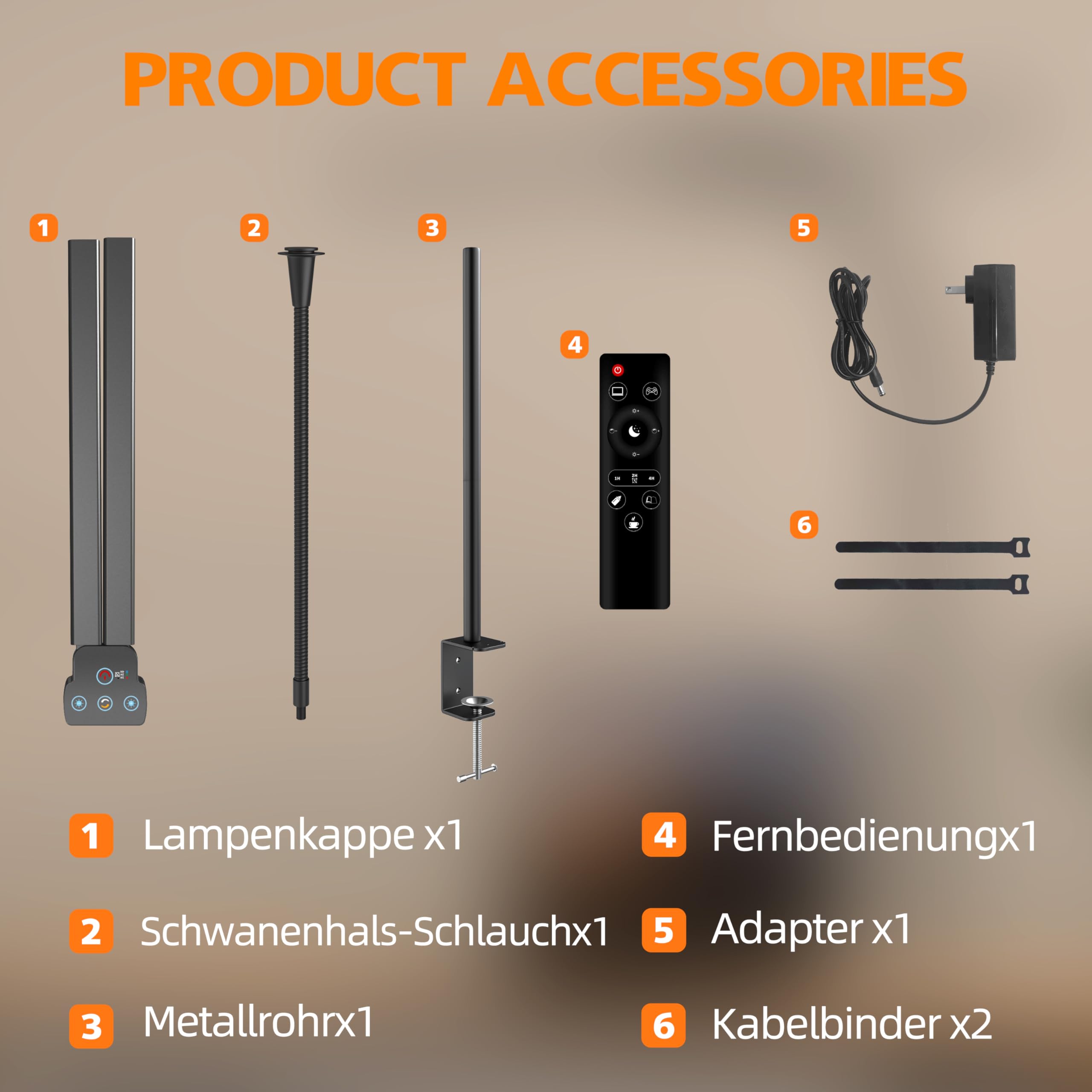 Doppelkopf Schreibtischlampe LED Dimmbar，1200 Lumen Schreibtischleuchte klemmbar mit 5 Farbtemperaturen und 5 Helligkeiten für Home Office，Augenschutz büro tischlampe mit Schwanenhals,Monitor Lampe