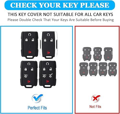 Miniatura 9 de Funda para llavero Chevy con llavero, funda protectora de 4 botones, A-Rojo