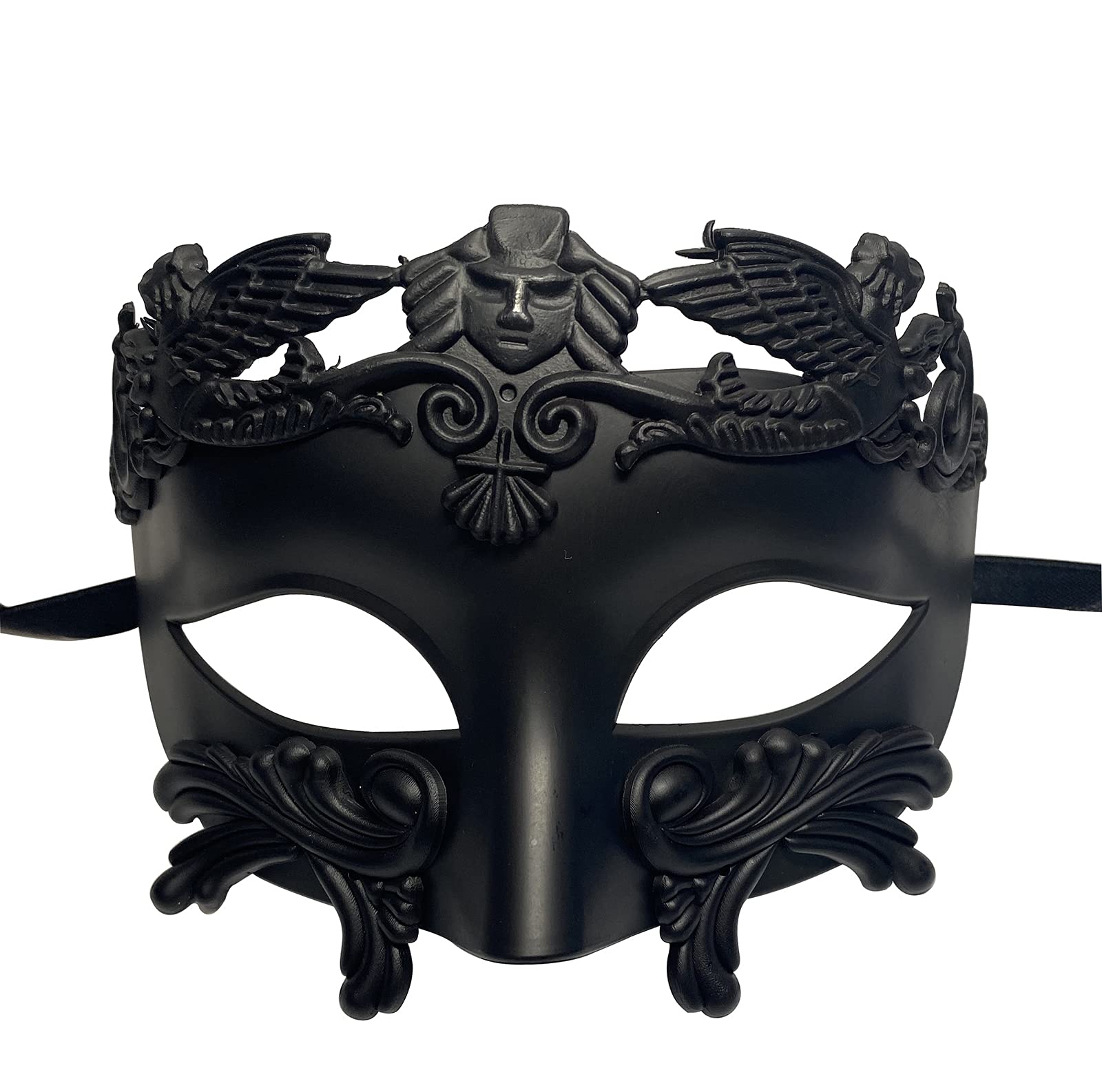 ZbFwmxHalf Face Masquerade Mask Halloween Costume Phantom Of The Opera Mask for Men and Women (Retro-Black)