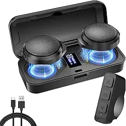 OBEST Fone de ouvido para motocicleta, fones de ouvido para capacete de motocicleta Bluetooth 5.3, kit viva-voz sem fio com carregador e controle remoto, adequado para pilotar, esquiar, escalar, etc.