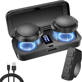 OBEST Fone de ouvido para motocicleta, fones de ouvido para capacete de motocicleta Bluetooth 5.3, kit viva-voz sem fio com carregador e controle remoto, adequado para pilotar, esquiar, escalar, etc.
