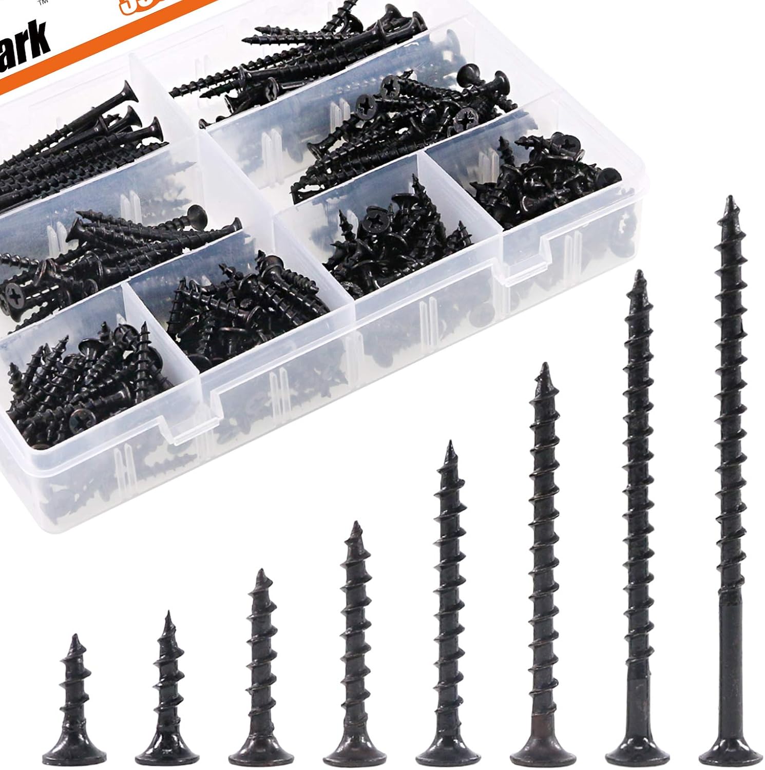 Rustark 390Pcs 7 Coarse Thread Drywall Screw with Phillips Drive