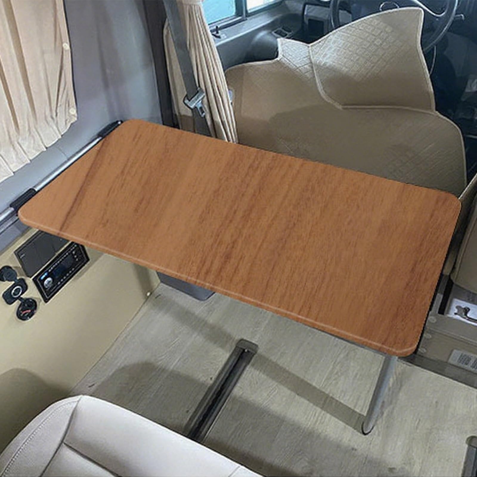 Plateau Table Rectangulaire Amovible pour Camping-Car, Plateau de Table, 80×40cm, pour Petits Espaces, Camping-Car, Caravane(Beige)