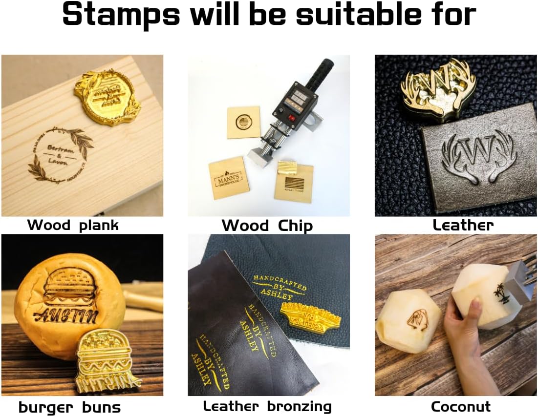 Ashley Custom Branding Iron for Leather Personalized Gifts for Christmas Leather Stamps for Leather Woodworking Electric Stamper Leather Stamping Tools (3inch/7.62cm)