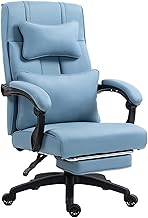 Dowinx Office Chair Ergonomic Office Chair with Footrest, Lumbar Vertebrae and Headrest, Ergonomic Office Chair with High Back, 150kg (Blue)