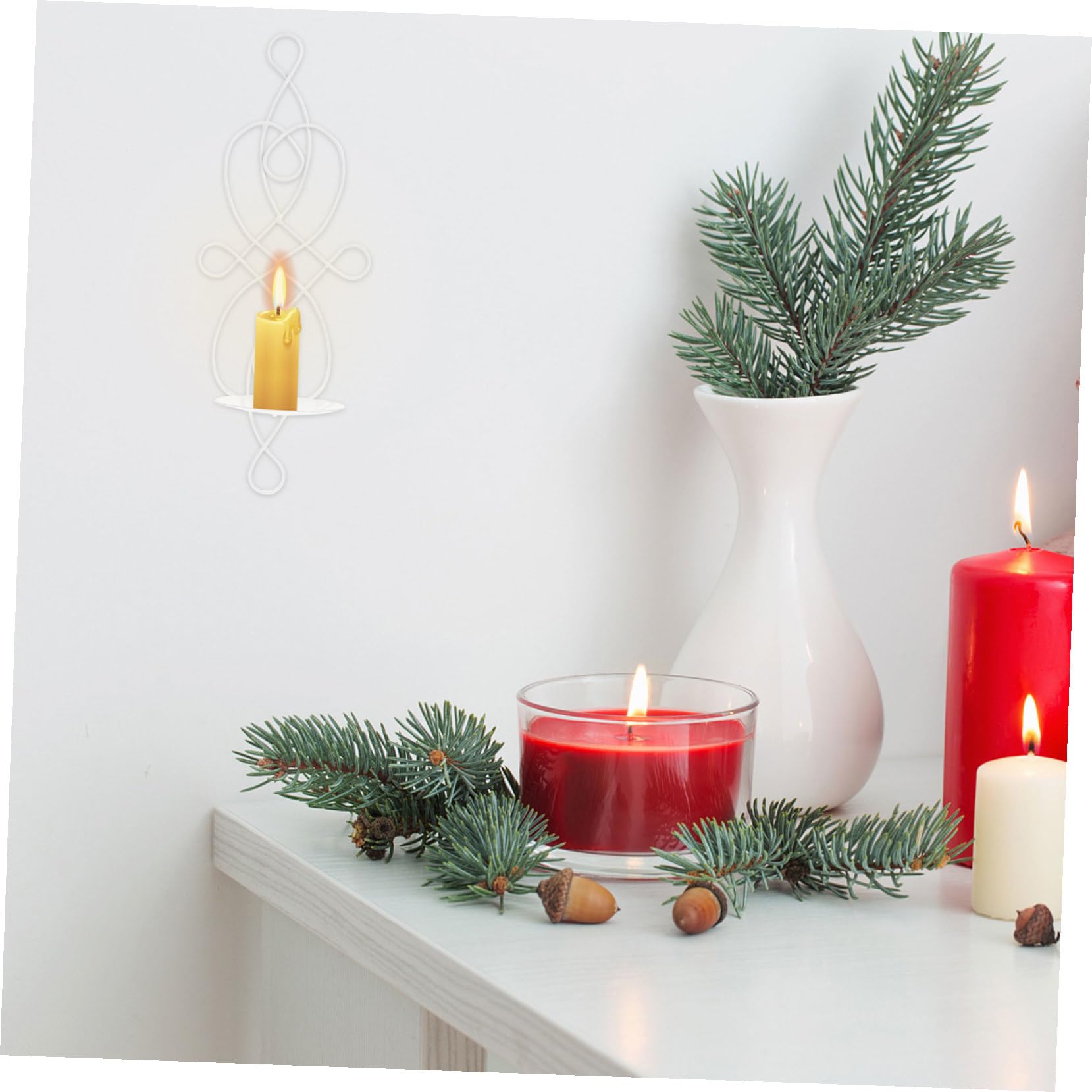 2stücke Kerzenständer aus Metall Wandkerzenhalter im Vintage-Stil Dekorativer Kerzenständer für Zuhause Wandmontage Rustikales Design für Wohnzimmer und Festliche Anlässe