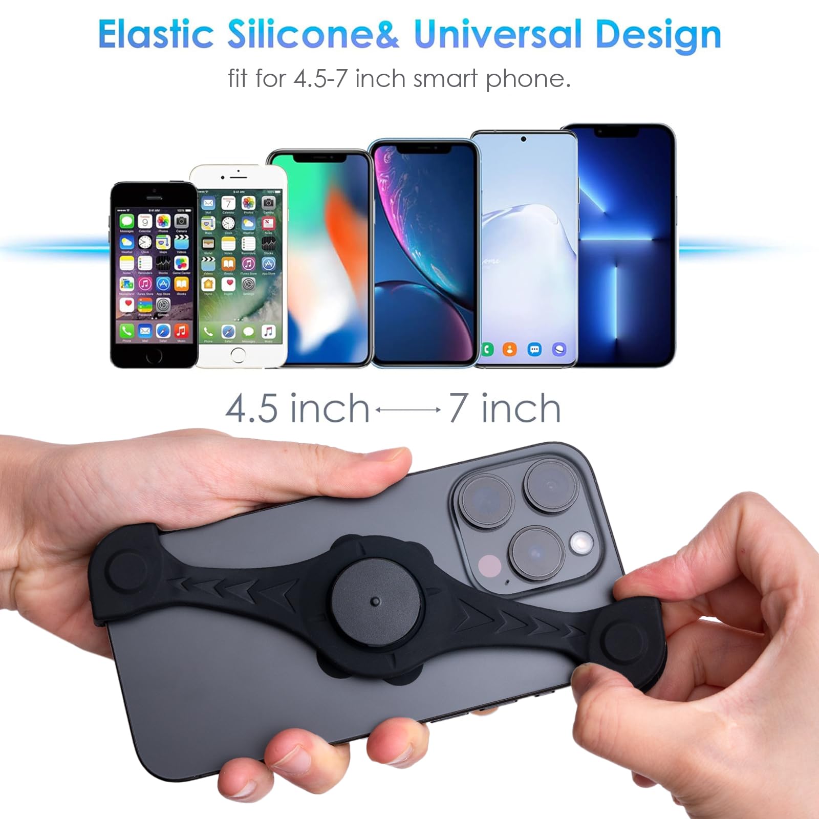 Cikyner Fascia da braccio girevole 3 in 1, supporto per telefono da corsa rimovibile per iPhone da 11,4 a 17,8 cm, palestra, escursionismo