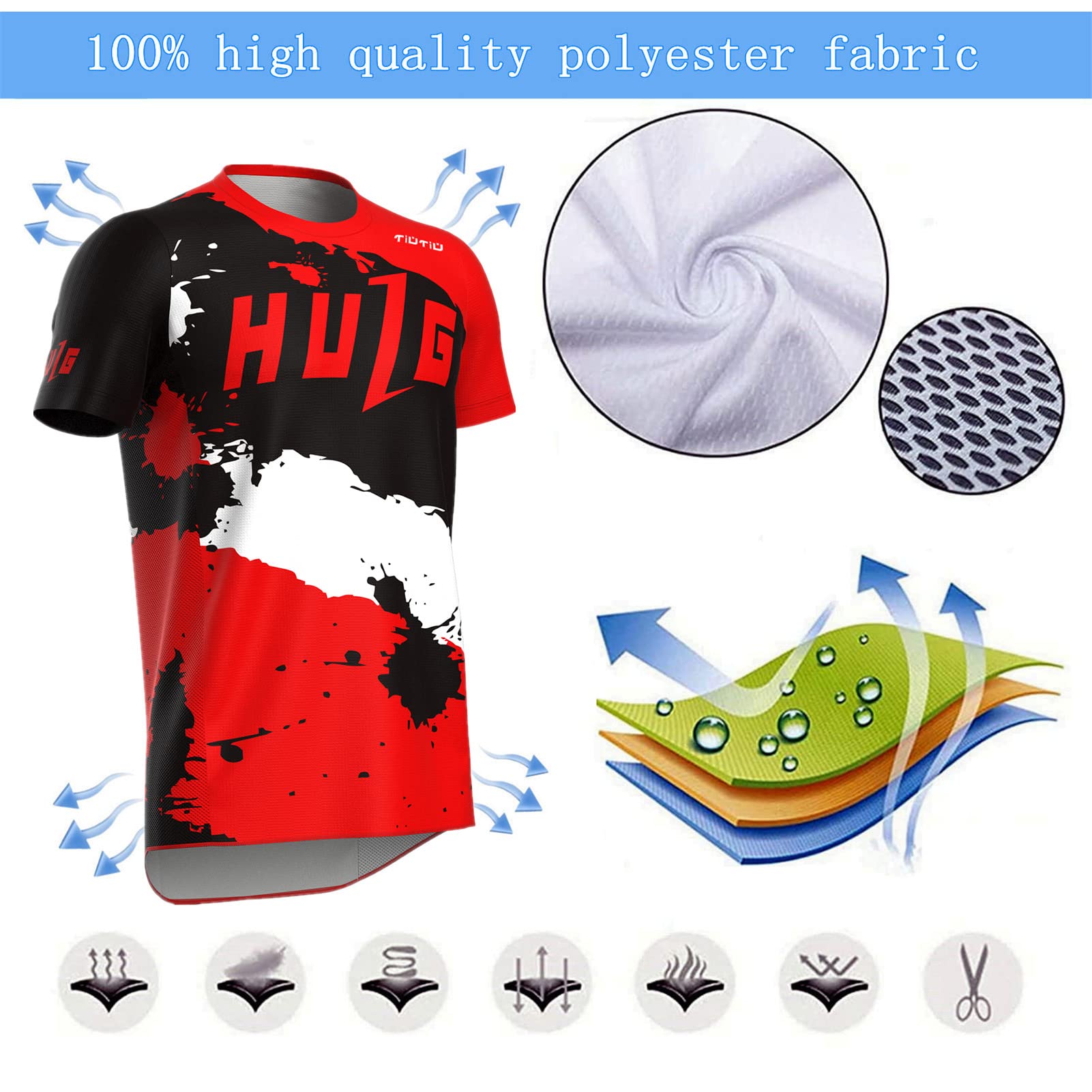 Maglia MTB Da Uomo Manica Corta, Maglia Da Discesa, Abbigliamento Da Bici Da Uomo Abbigliamento Da Ciclismo/motocross Maglia Da Mountain Bike MTB BMX