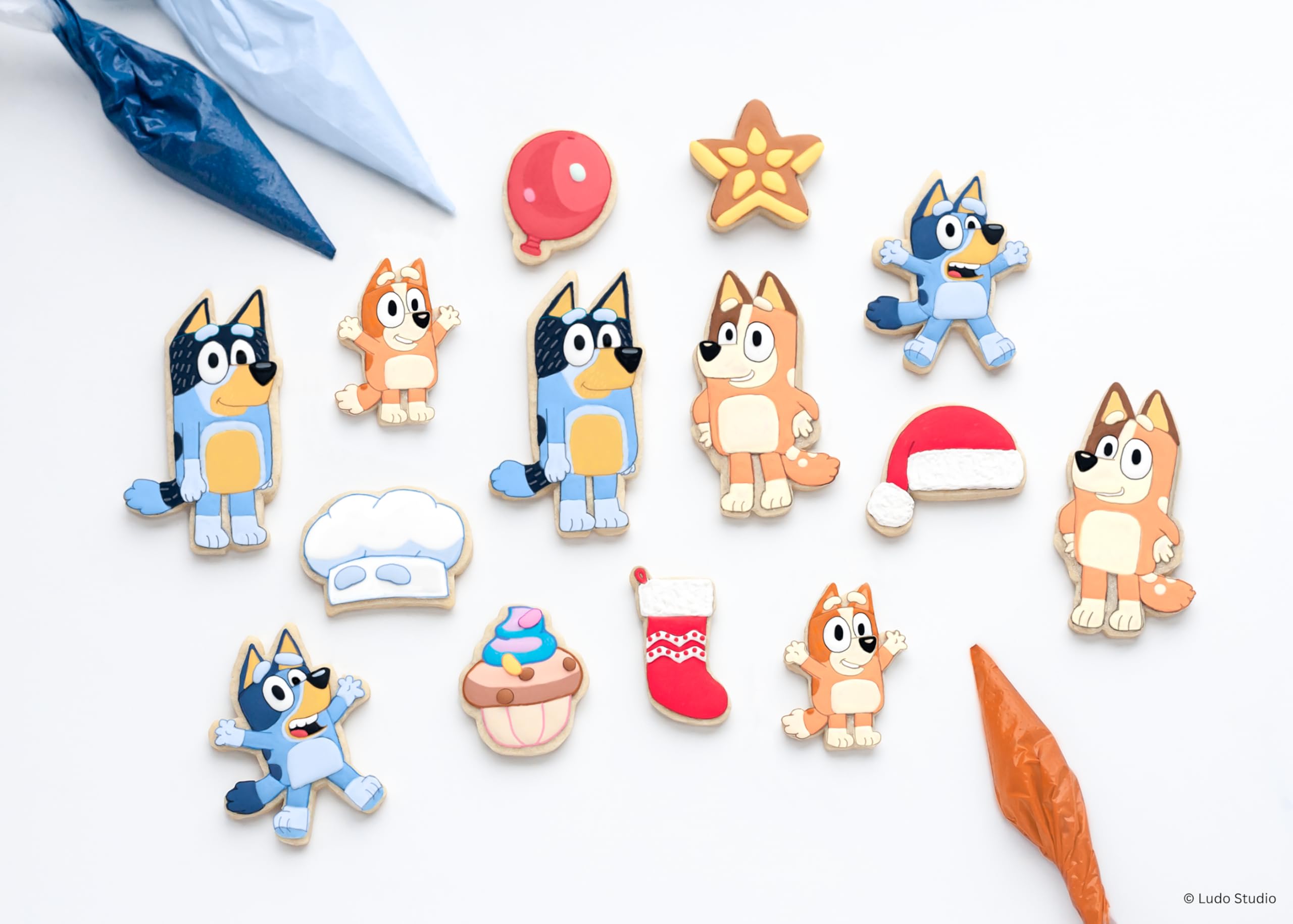 Handstand Kitchen Bluey 10-Piece Holiday Cookie Cutter Set with