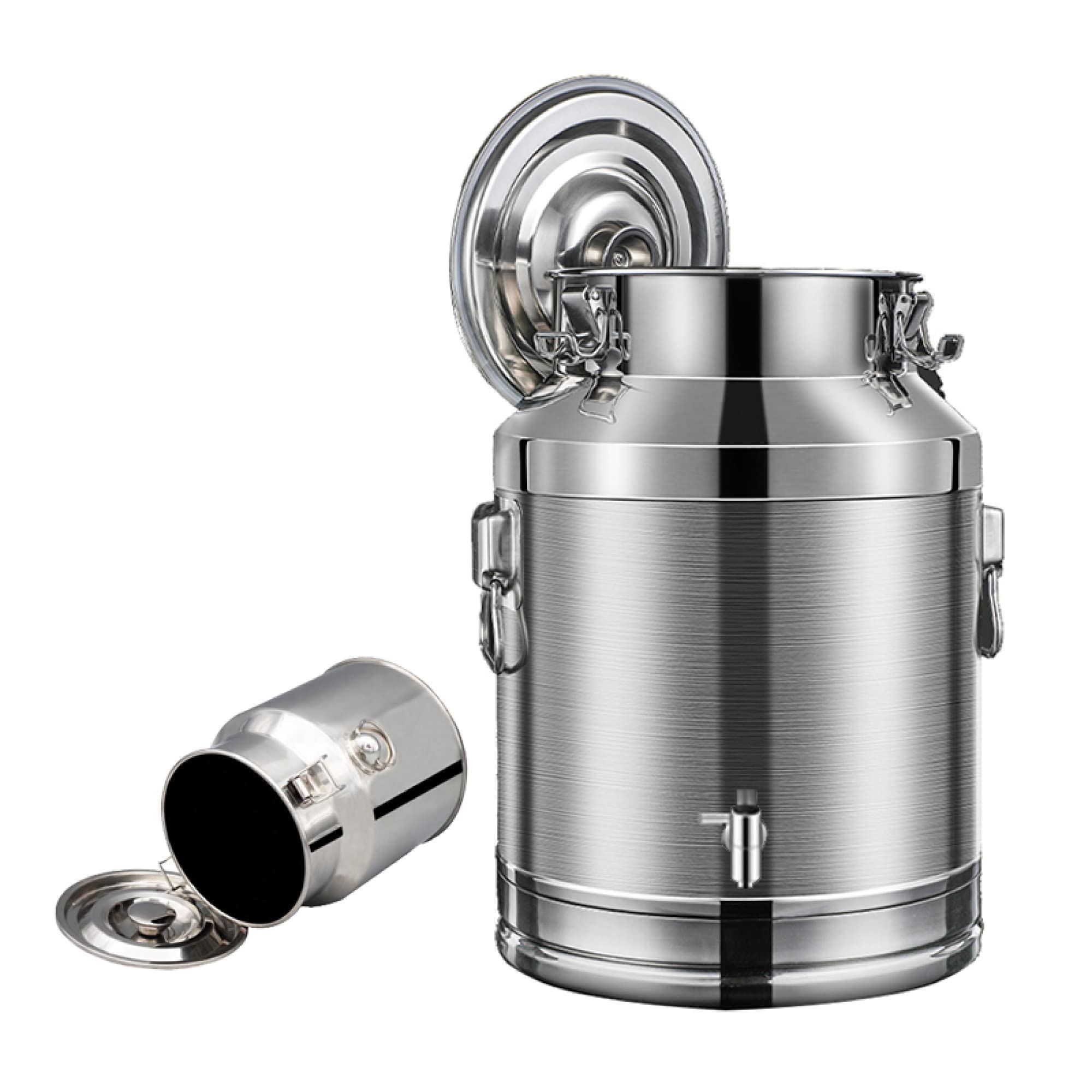 FBJAMZ Fermenter,Transport Cans Stainless Steel Wine Oil Pail Barrel,with Sealed Lid Heavy,Commercial Fermentation Canisters Kitchen Ric