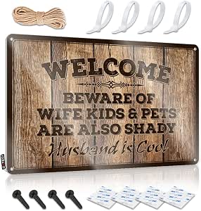 Warning Forget the Dog Beware of Wife Sign Aluminum 9 in X 12 in