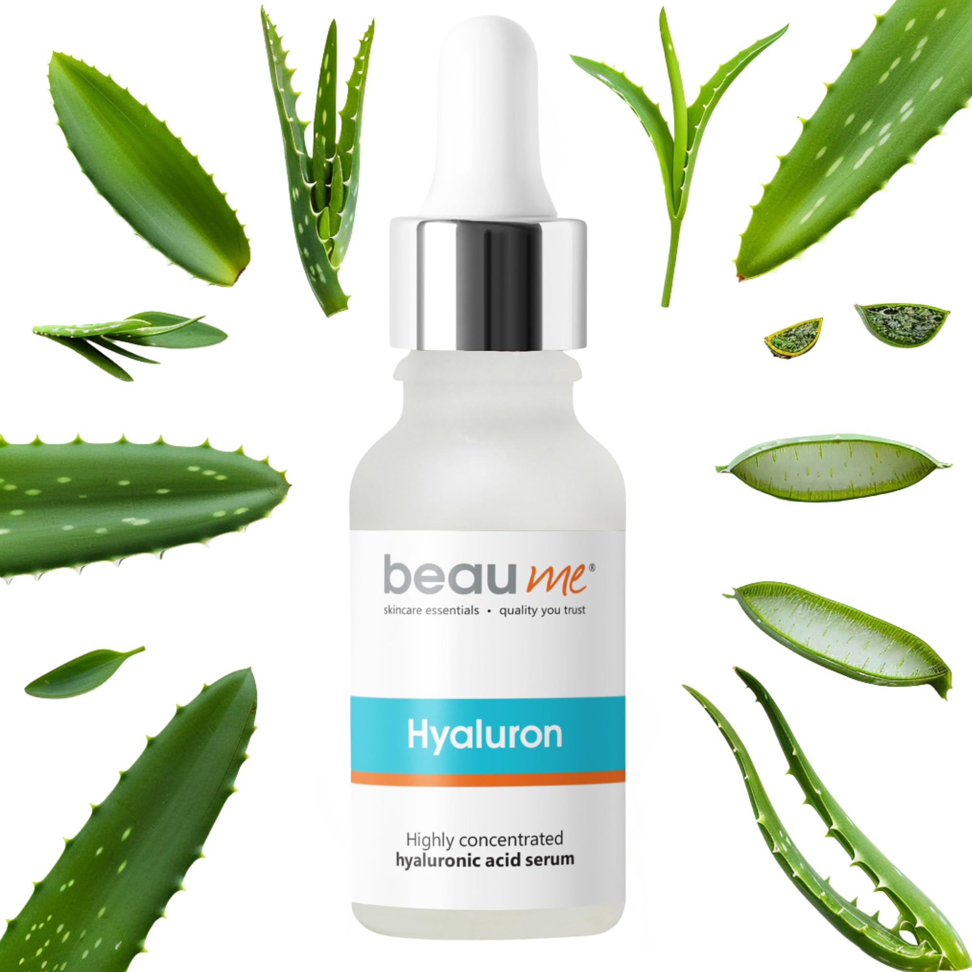 Hyaluronic Acid Serum with Vitamin C & E – Deep Hydration, Anti-Aging, Wrinkle Reduction & Skin Brightening – Aloe Vera, Green Tea & MSM, 30ml – Certified in EU, Paraben-Free