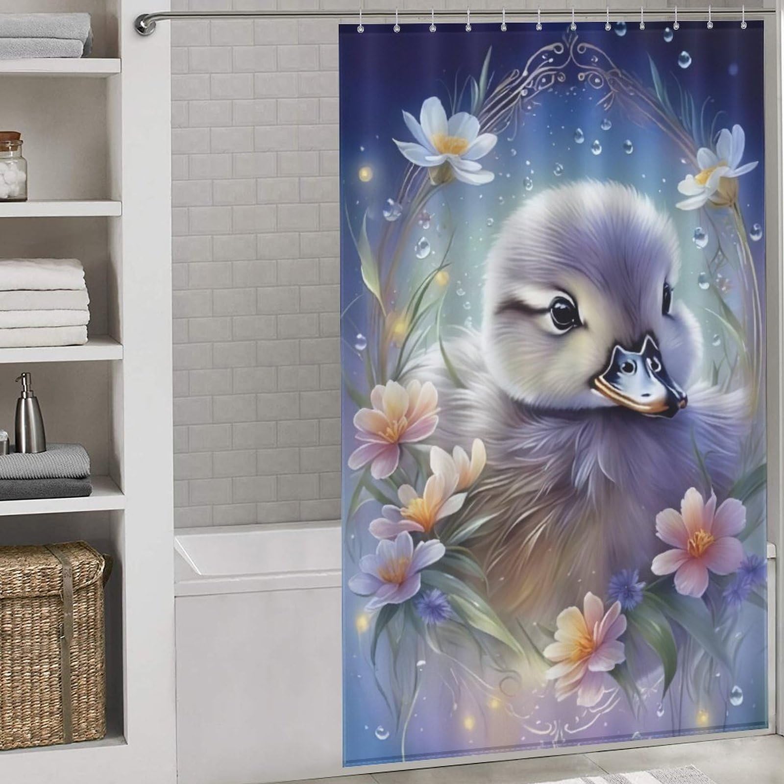 Rideau de douche canard 140x183cm imperméable en polyester