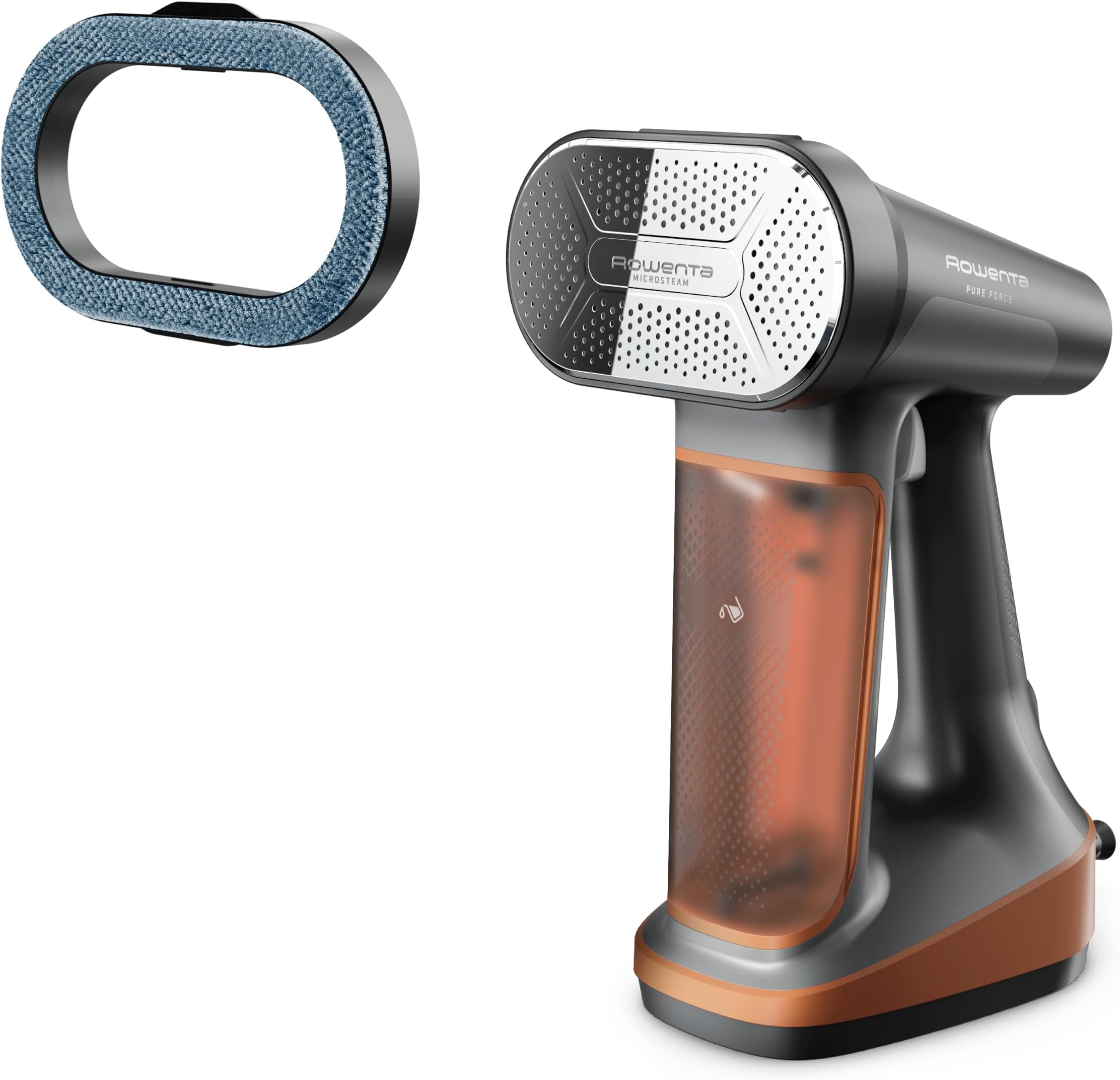 Iron Steamer for Clothes, 3in1 Hand Held Steamers, Clothing Steamer, Ironing, Lint Remover, 7.1 Oz Tank, 1875 Watts, Auto-Off, Black & Copper, DR8855