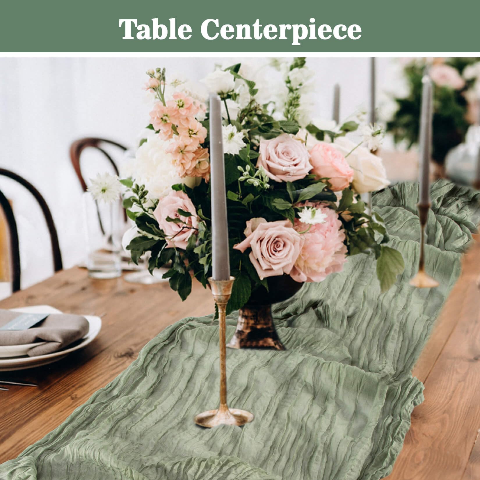 3 Pack Dusty Pink Table Runner 10ft - Cheesecloth Table Runner For Party Birthday Wedding Bridal Baby Shower Decorations 35x120 Inches Boho Gauze Sheer Cheese Cloth Table Runners