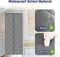 Vista 5 de Cortina magnética para puerta con aislamiento térmico, puerta aislante para puerta de 33 x 81 pulgadas, apertura central, manos libres, cierre