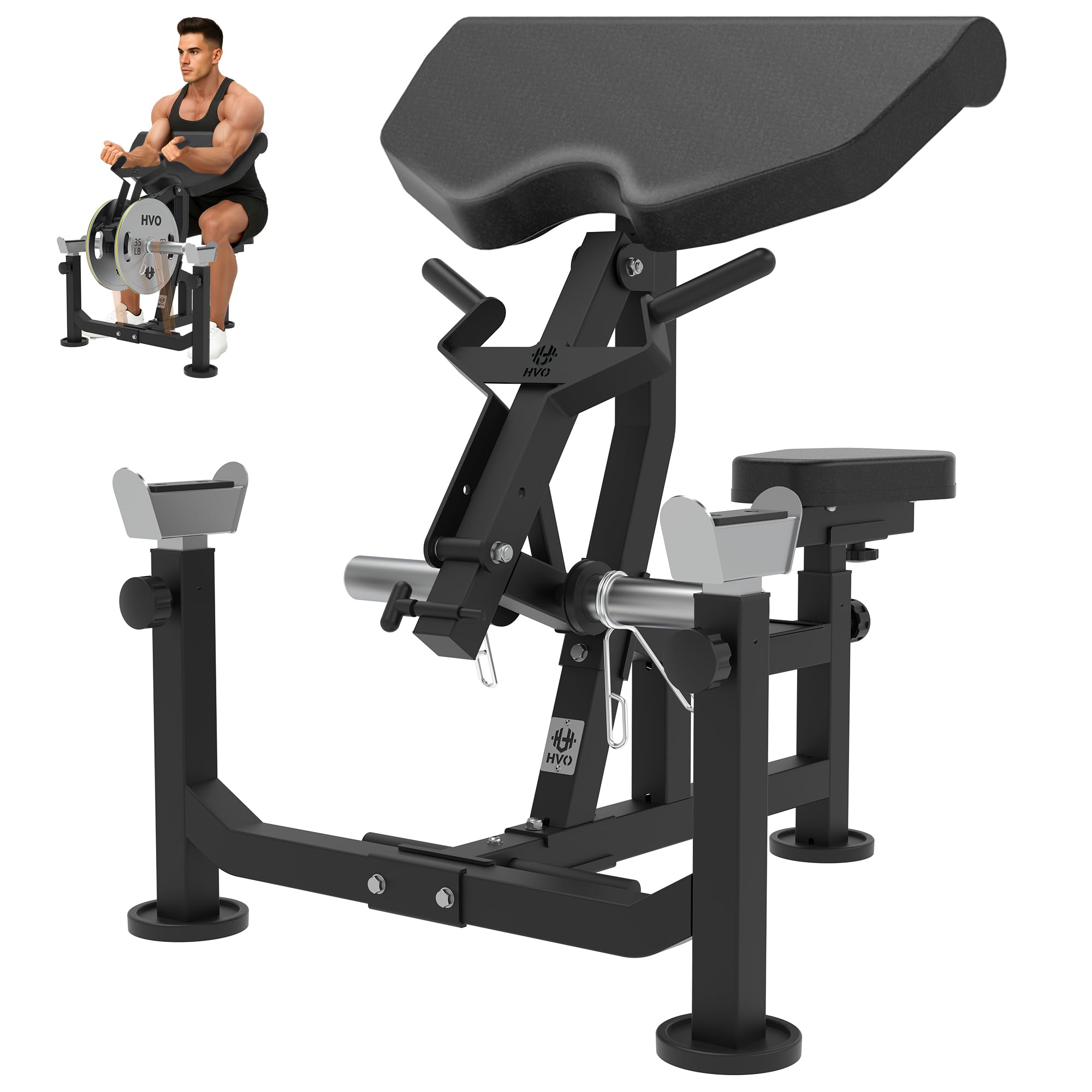 HVO Curlbank 3 in 1 Bizeps Armtrainer Scottbank für Zuhause | Kombiniert mehrere Armtrainings mit ergonomischem Design flexibler Einstellung und hoher Belastbarkeit bis 300 kg