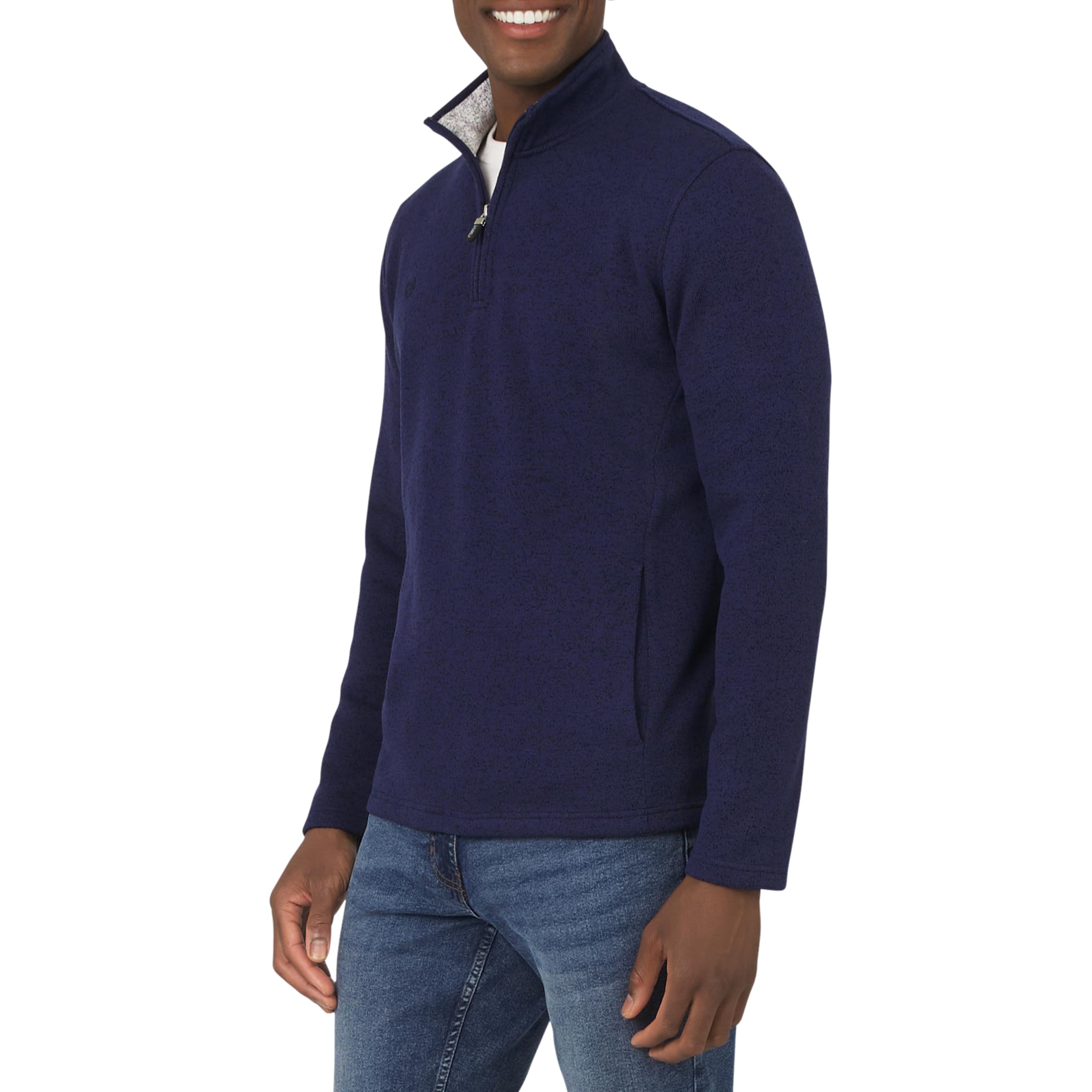 chaps Men's Regular Fit Long Sleeve Midweight Quarter Zip Fleece Pullover Sweater (S-XXL)-picture-12