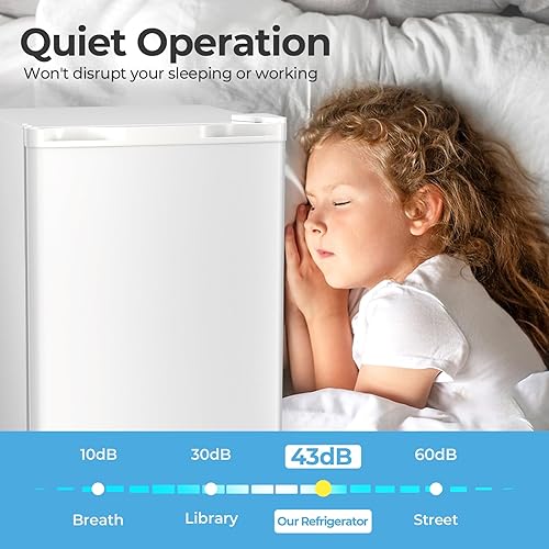 Miniatura 4 de Antarctic Star Mini refrigerador de 3.2 pies cúbicos con congelador, refrigeradores pequeños con termostato ajustable, bajo ruido, ahorro de