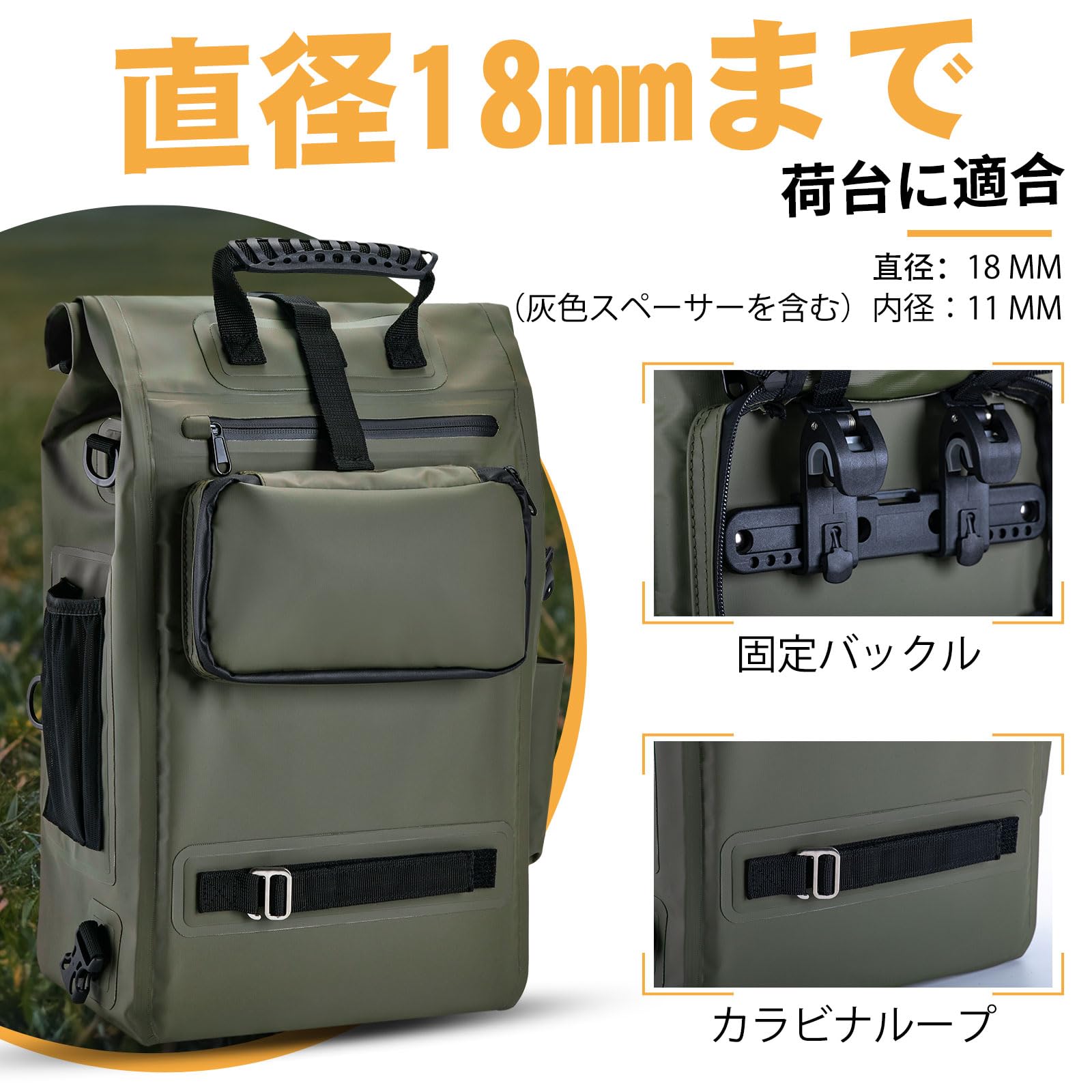 Amazon.co.jp: Goture 自転車サイドバッグ 25L 【IPX4・完全防水】釣り