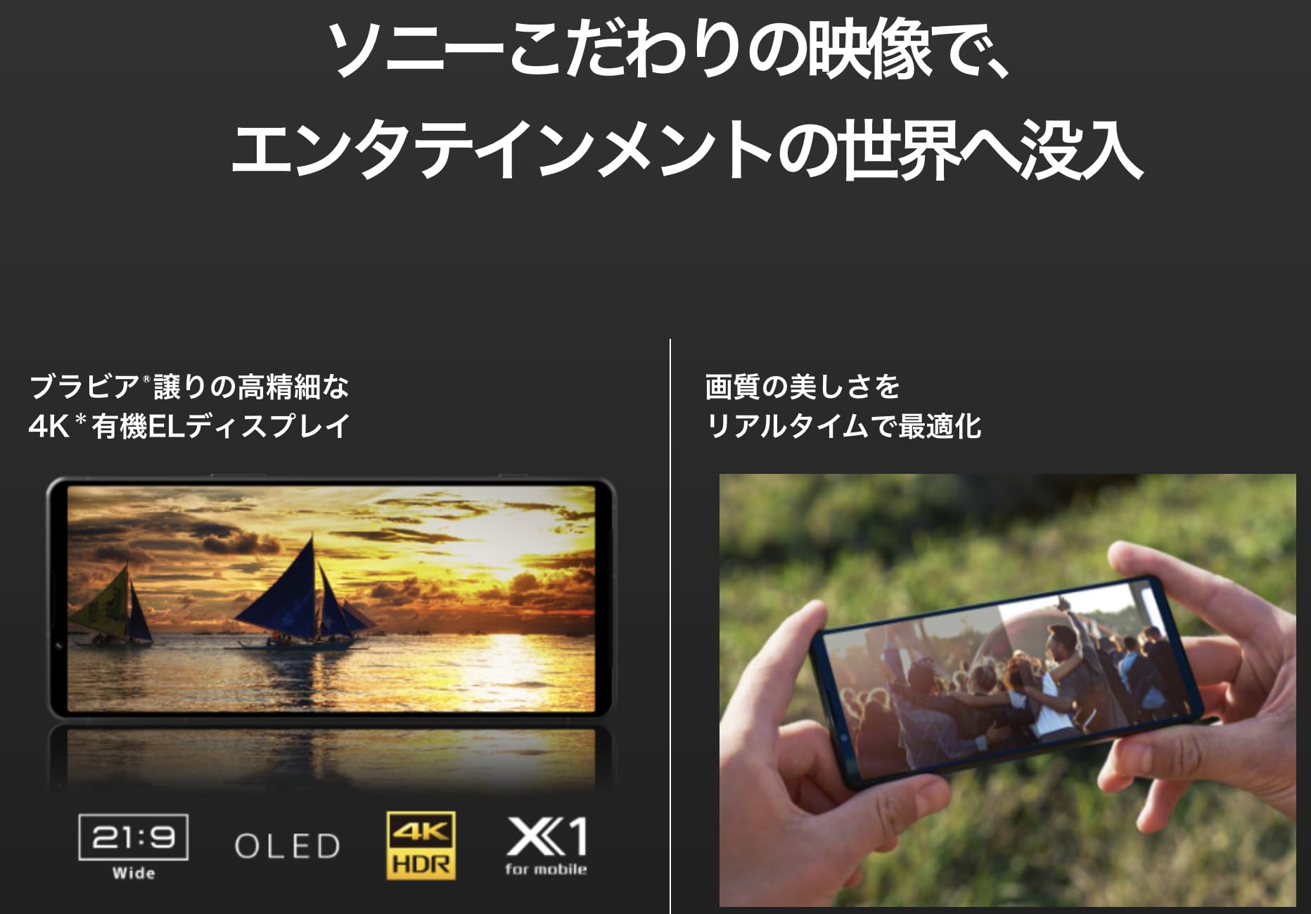整備済み品】SONY Xperia 1 IV OS種類：Android 12 販売時期：2022年夏 