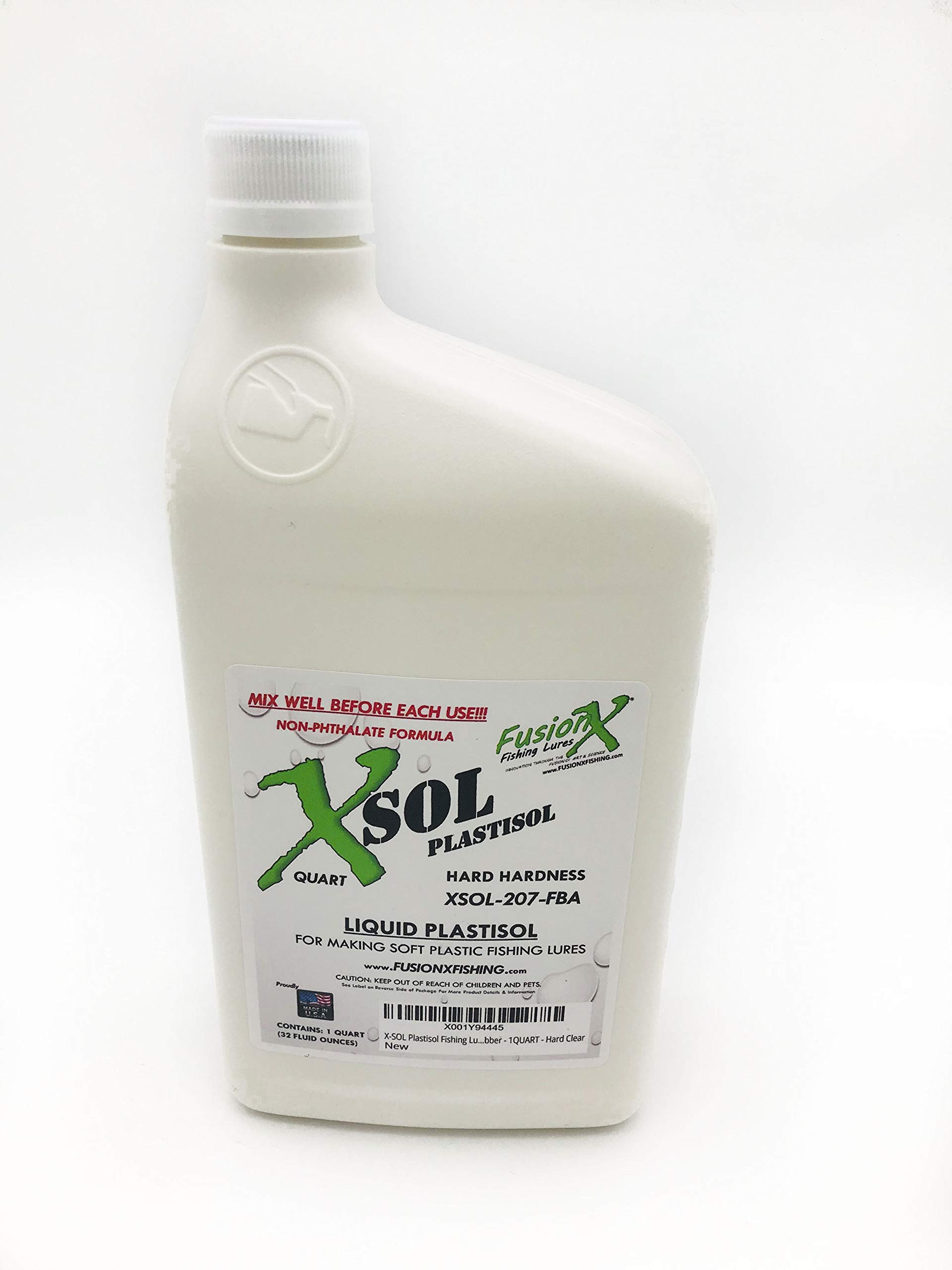 X-SOL Plastisol Soft Plastic Fishing Lure Making Resin - 1 Quart - Clear