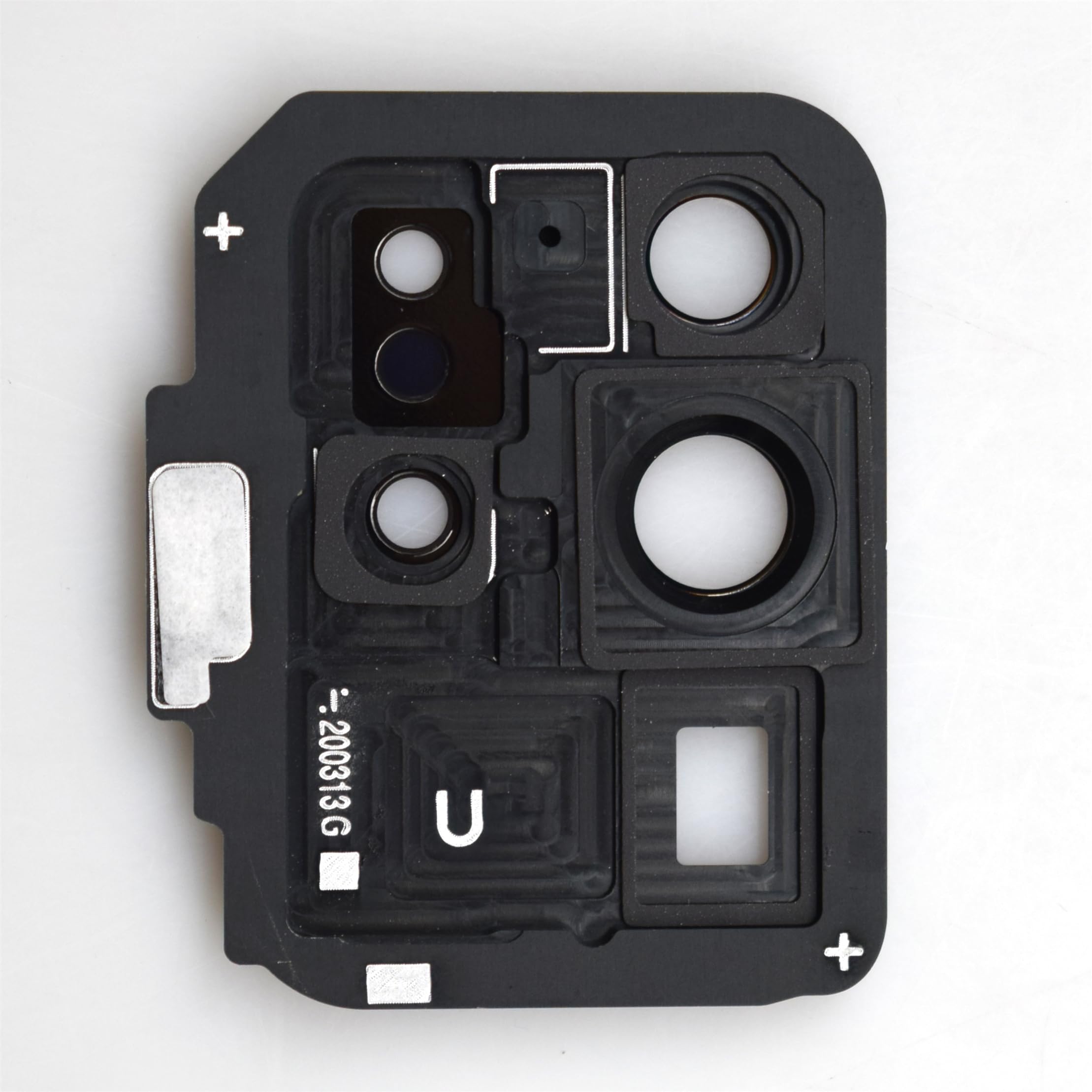 Black Rear Camera's Frame Replacement for Samsung Galaxy S20 Ultra with Camera's Glass Cover Pre-Install Adhesive and Installation Tool Kit