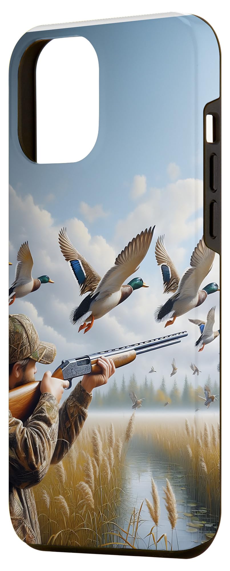 Duck Hunter Men Illustration Hunting Case for iPhone 12 Pro Max - Image 2