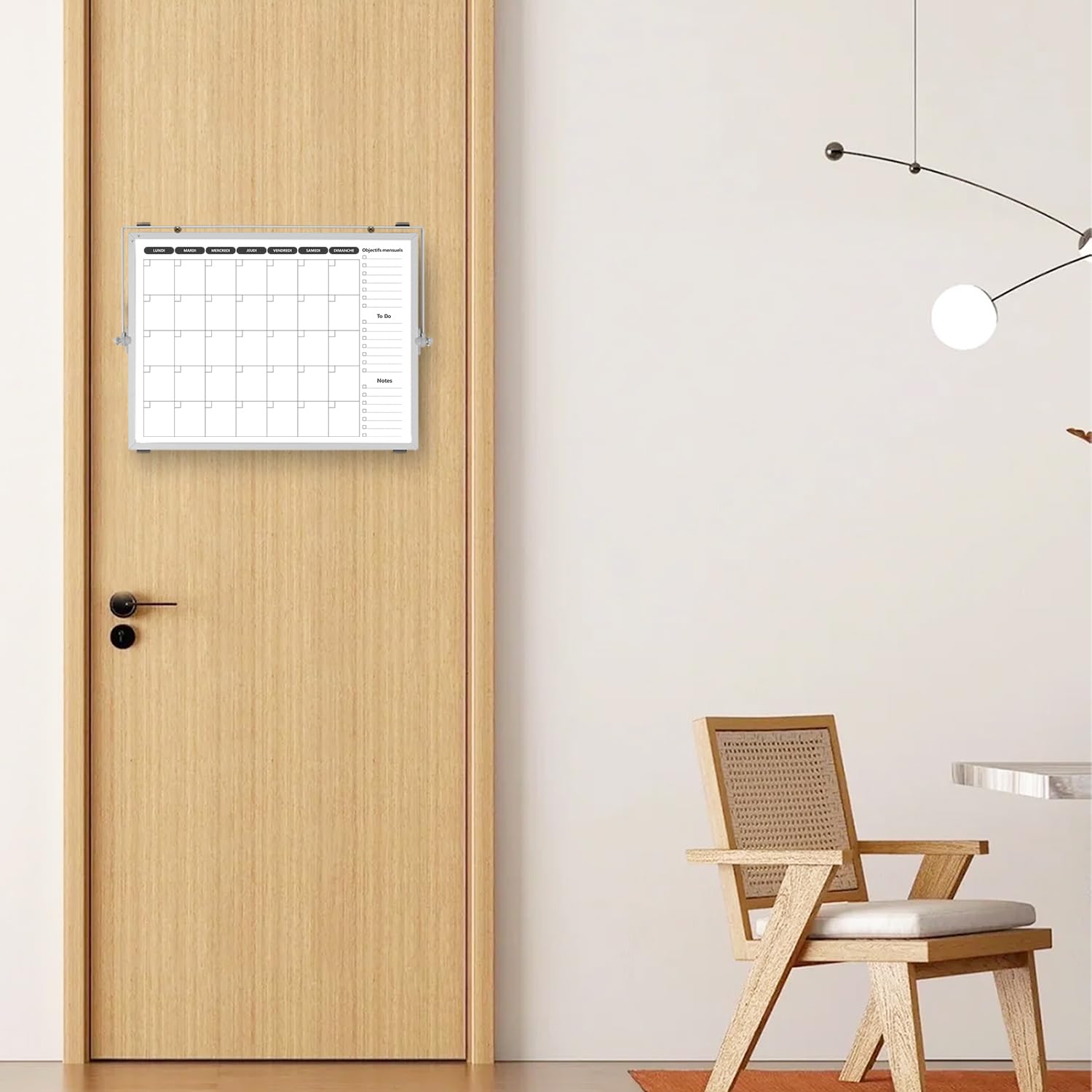 Calendrier Tableau blanc Double face 40×30cm Planificateur Semaine Mensuel effaçable