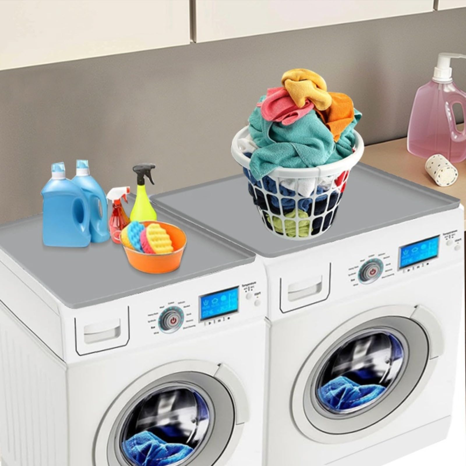 Bandeja de Drenaje para Mini-refrigeradores y Vinotecas, Alfombra para Lavadora, Protección de Silicona para lavandería de 60 x 60 cm, Adecuada para lavadoras, secadoras, cocinas