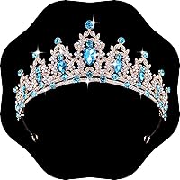 Vista 30 de Kamirola - Corona de reina y tiaras corona de princesa para mujeres y niñas, diademas de cristal para novia, princesa para bodas y fiestas (01)