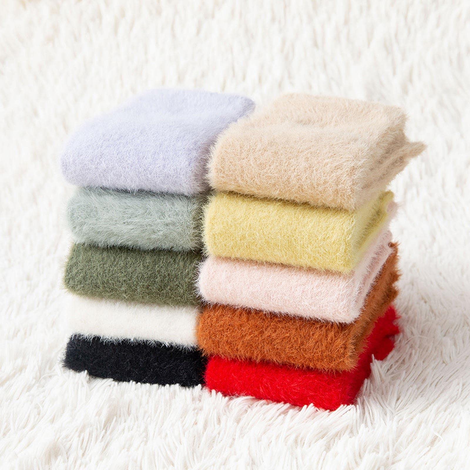 MOGSA Lot de 3 paires de chaussettes épaisses à cinq doigts pour femme