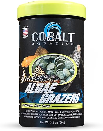 Miniatura 8 de Cobalt Aquatics Flakes Grazer de algas con probióticos, caja de 25 libras, alimento premium para peces hundidos para herbívoros tropicales y
