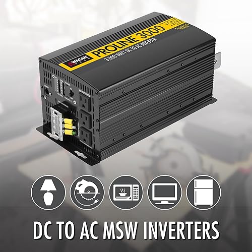Miniatura 3 de Wagan EL3742 - Inversor de corriente de 3000 vatios con control remoto, convertidor de potencia pico de sobretensión de 6000 vatios para el hogar,