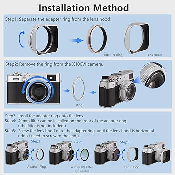 Amazon | Haoge LH-X200S 正方形メタルレンズフード 49mm