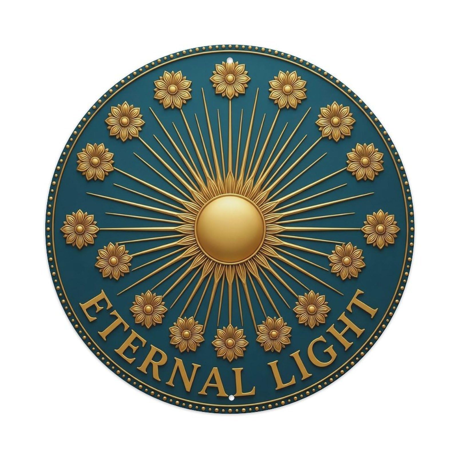 Vintage Eternal Light Flower Zen Yoga Metal Tin Sign