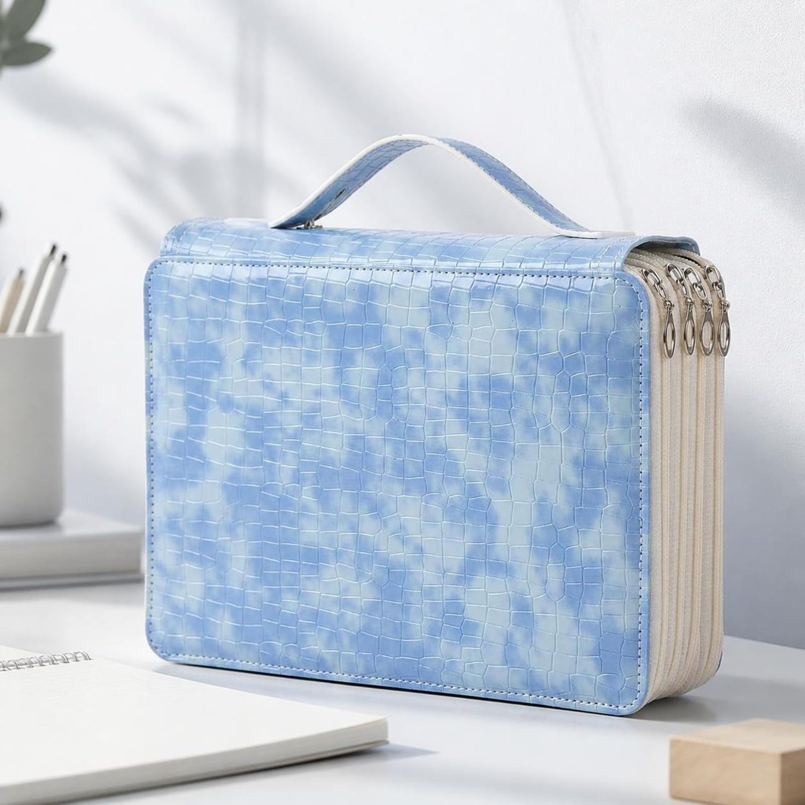 Estuche con Asa Amplio | Portátil, Resisn, Estuche con Compartimentos, para Escuela, Artistas, Dibujans