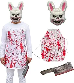 Fantasia Coelho Assassino Sangrento Halloween Cosplay Terror