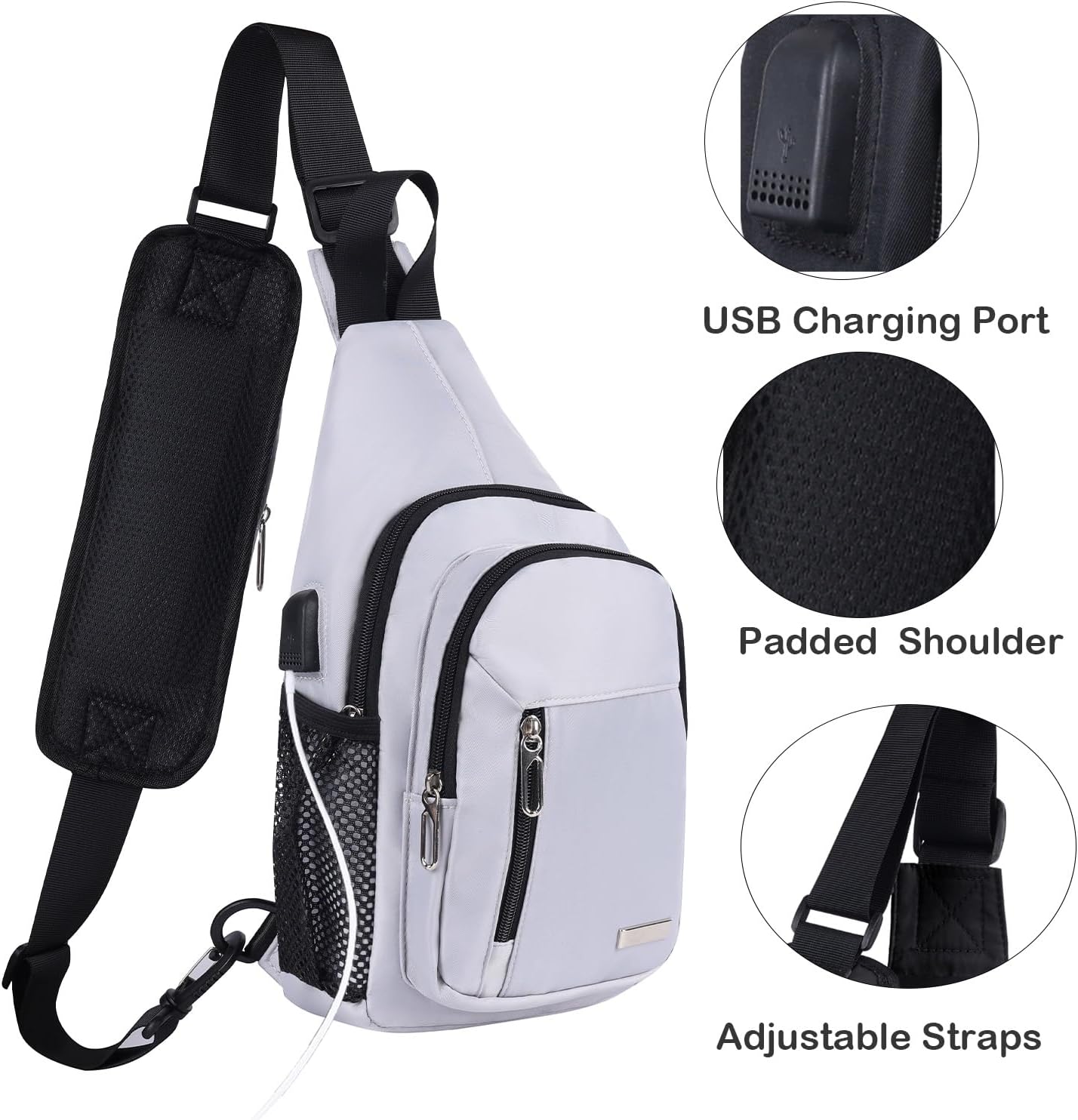 JENAGREEN Waterproof Sling Backpack Crossbody Sling Bag, Cross Bag Adjustable Travel Hiking Essentials Casual Daypack Multipurpose Chest Bag Purse for Women Men - Image 8