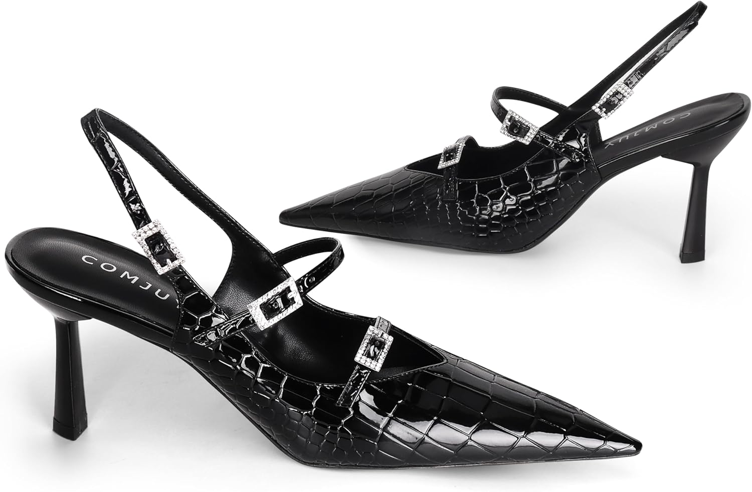 Slingback Heels Women - Crystal Straps