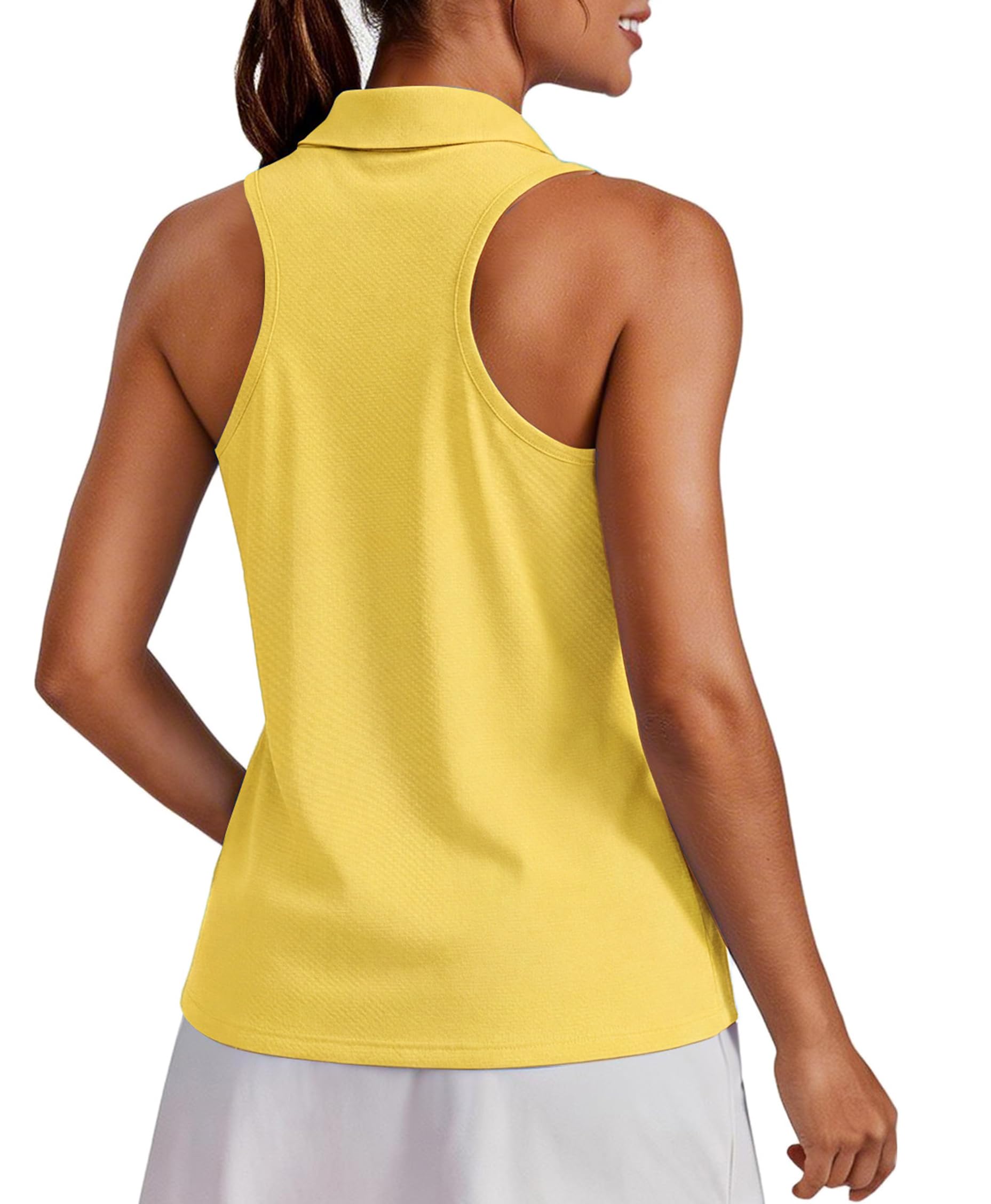 PINSPARK Womens Golf Shirt UPF 50+ Collared Shirts Sleeveless Tennis Tanks