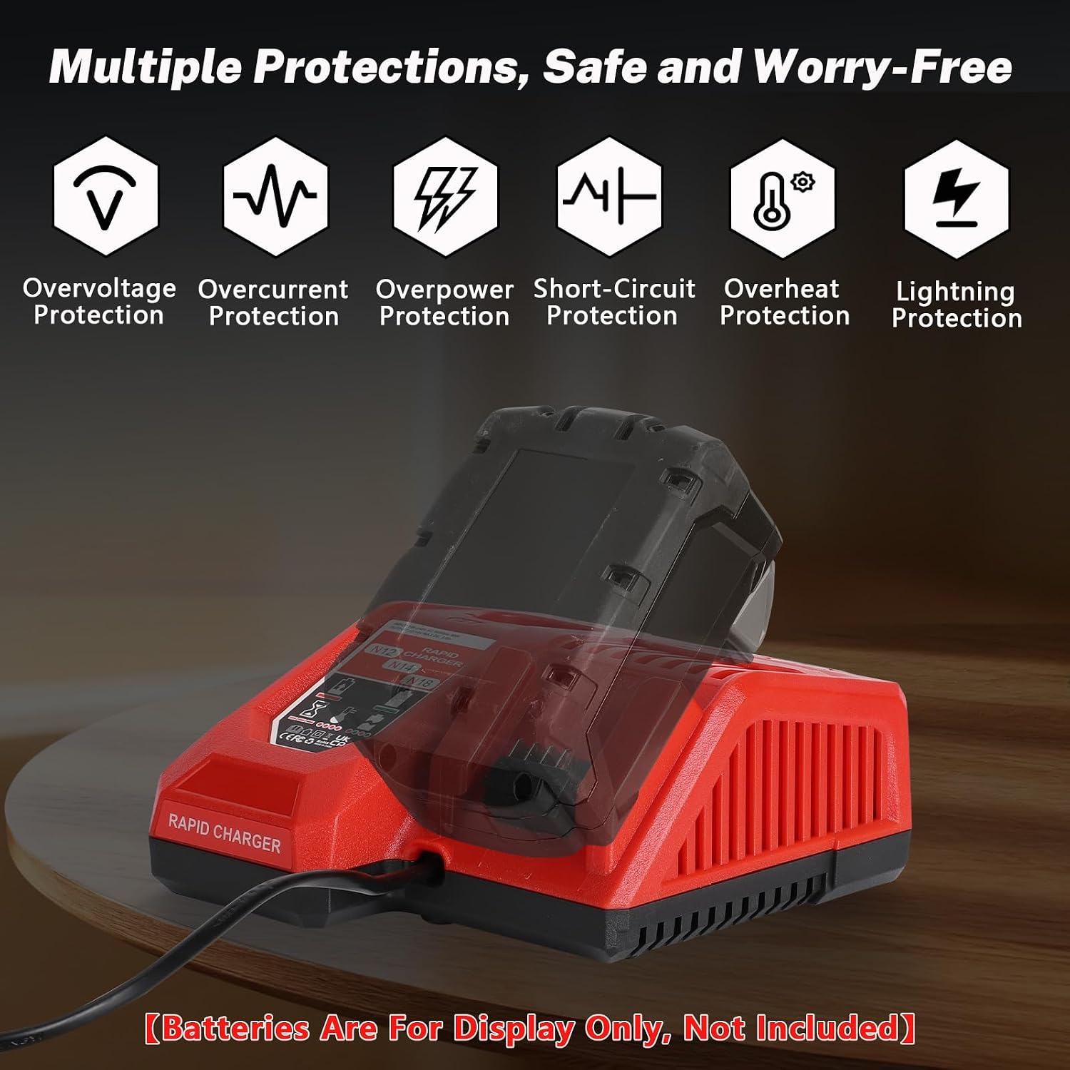 Rapid Charger Station Compatible with Milwaukee M18 18V & M12 12V Battery, Multi Tools Super Fast Charger Replacement for Milwaukee M18 & M12 Chargers [ Battery Not Included ]